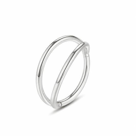 Twin Clicker Hoop Ring