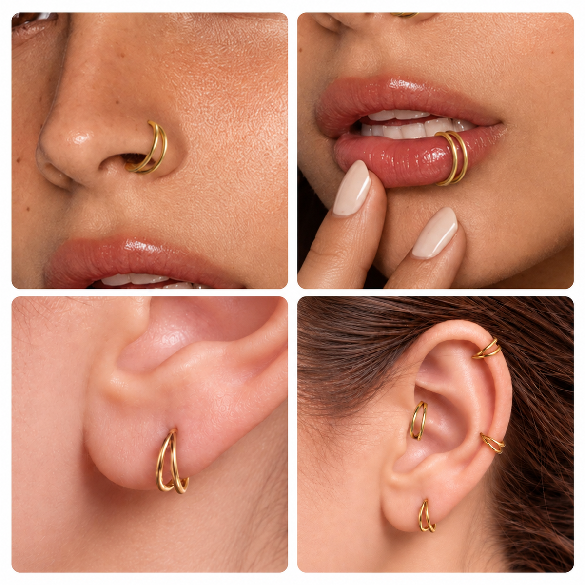 Twin Clicker Hoop Ring