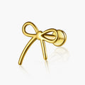 G23 Titanium 16G Internally Threaded Ribbon Bow Gold PVD Flat Back Stud