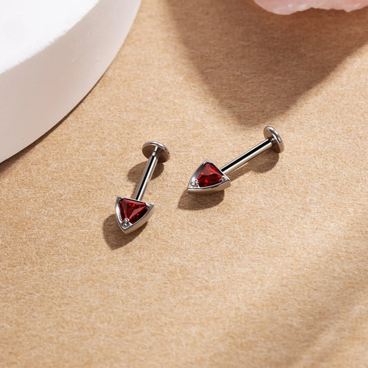G23 Titanium 16G Internally Threaded High Polish Dainty Cherry Blossom Silver Flat Back Stud