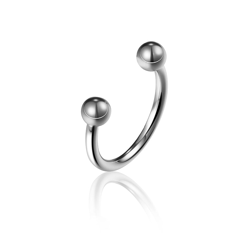 G23 Titanium 16G Classic Internally Threaded Black PVD Horseshoe Circular Barbell