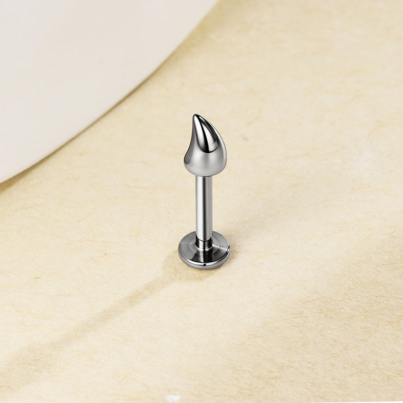 G23 Titanium 18K Gold PVD 16G Internally Threaded Spike Flat Back Stud