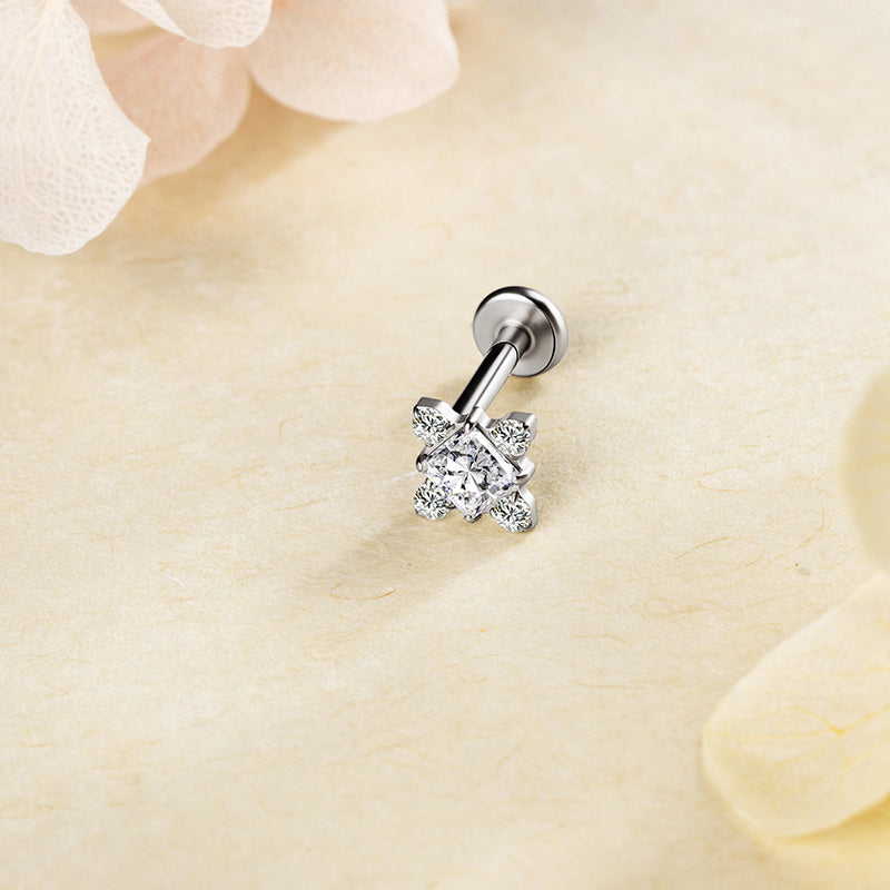 G23 Titanium 16G Internally Threaded Minimalist Hollow Heart Gold PVD Flat Back Stud（副本）