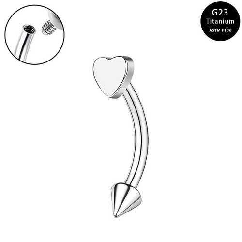 G23 Titanium 16G Celestial Internally Threaded Star & Spike or Heart Belly Button Ring