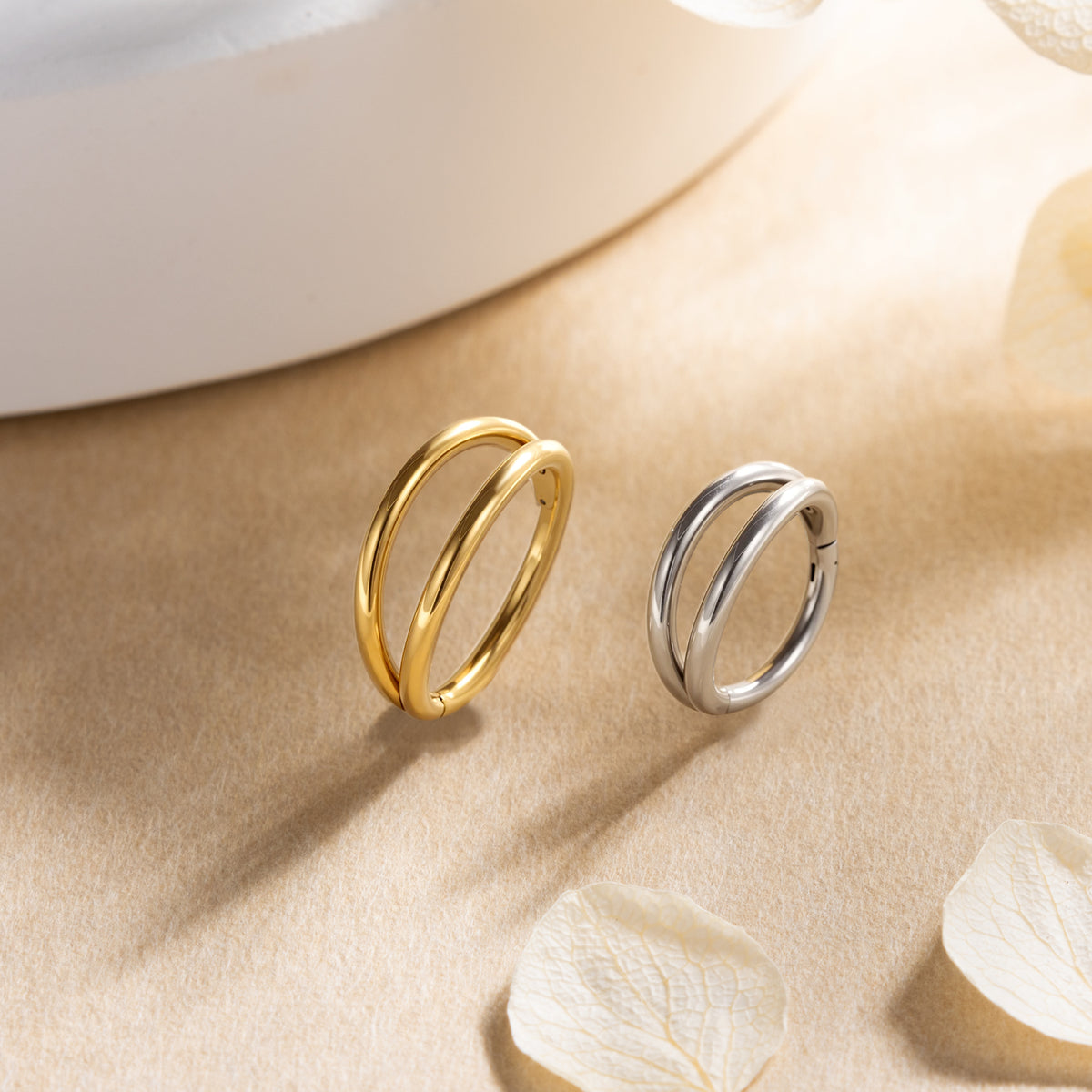 Twin Clicker Hoop Ring