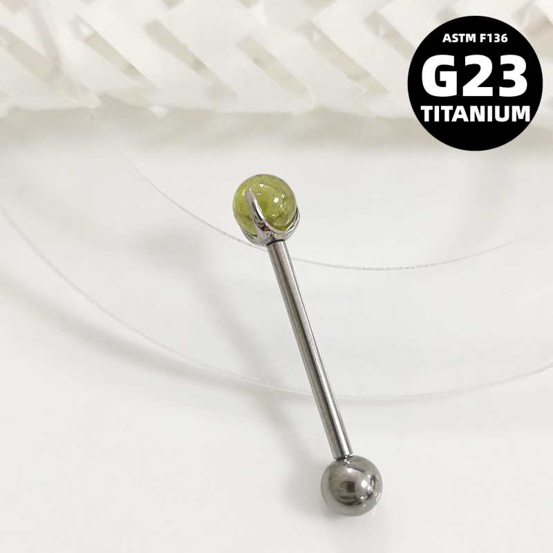 G23 Titanium Clear Glass Ball Piercing for Tongue, Lip & Ear