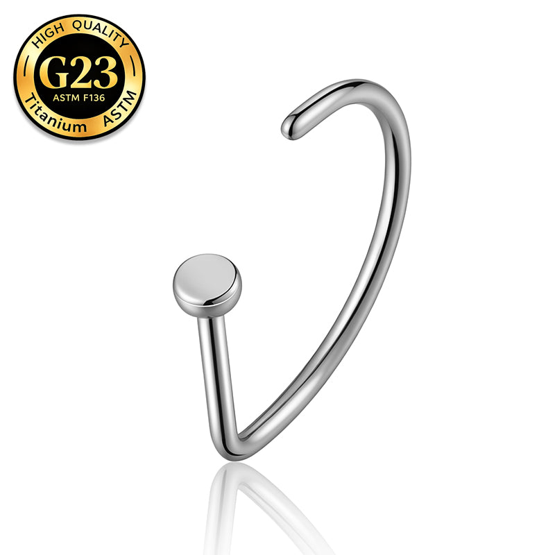 G23 Titanium 20G D Shape Open Nose Hoop Ring