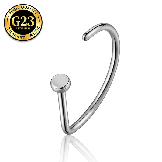 G23 Titanium 18K Gold PVD 16G D Shape Open Nose Hoop Ring