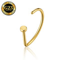 G23 Titanium 20G D Shape Open Nose Hoop Ring