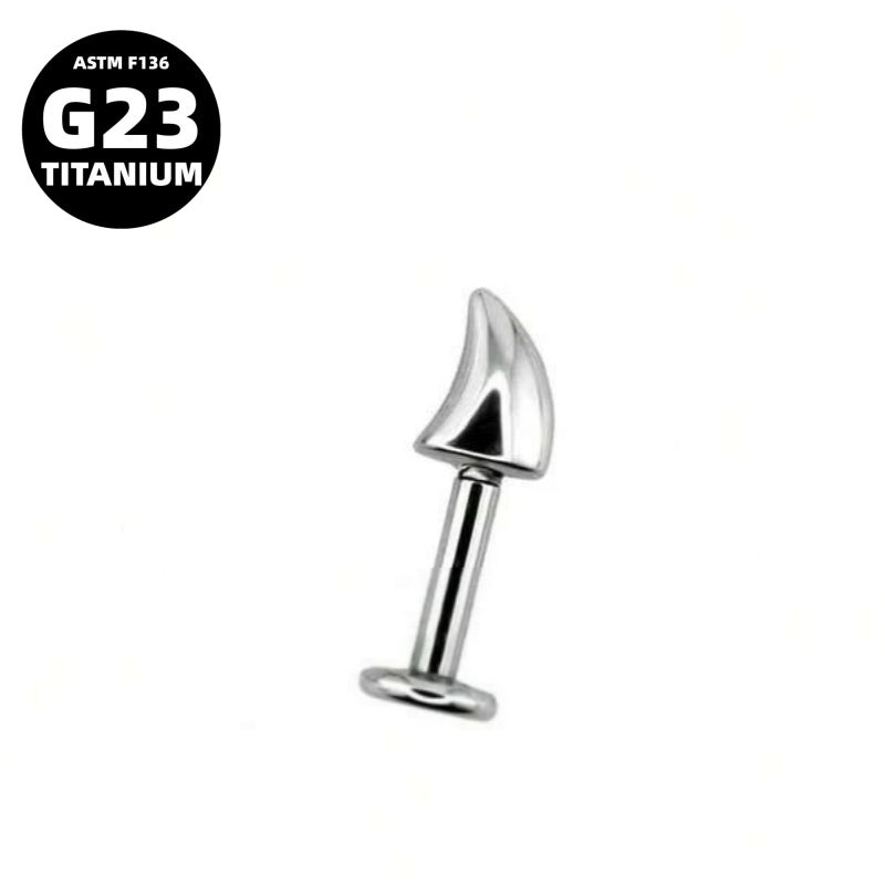 G23 Titanium 16G Internally Threaded Spike Gold PVD Flat Back Stud