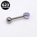 G23 Titanium Clear Glass Ball Piercing for Tongue, Lip & Ear