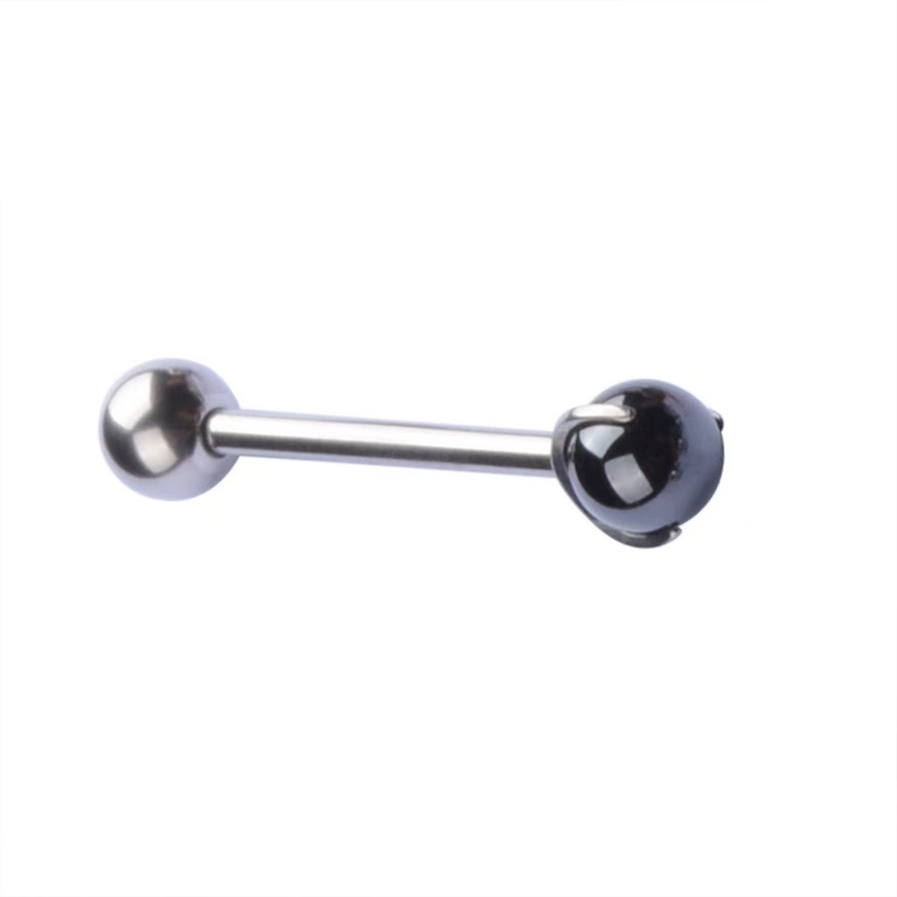 G23 Titanium Clear Glass Ball Piercing for Tongue, Lip & Ear