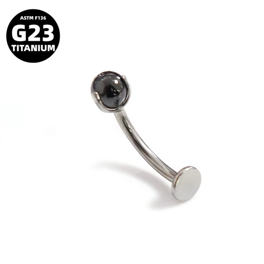 G23 Titanium 16G Internally Threaded Dainty Cabochon Belly Button Ring