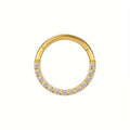 G23 Titanium 16G Elegant Half Pavé CZ Gold PVD Clicker Ring