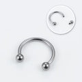 G23 Titanium 16G Classic Internally Threaded Black PVD Horseshoe Circular Barbell