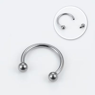 G23 Titanium 16G Minimalist Circular Barbell Horseshoe Hoop Ring