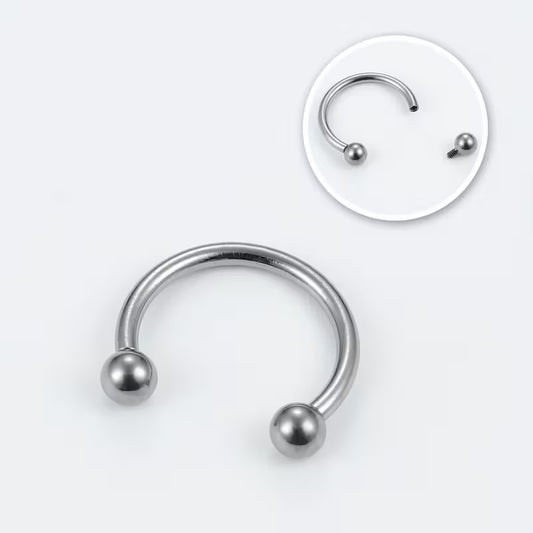 G23 Titanium 16G Minimalist Circular Barbell Horseshoe Hoop Ring