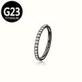G23 Titanium CZ Inlay Seamless Open Spiral Nose Ear Piercing Jewelry