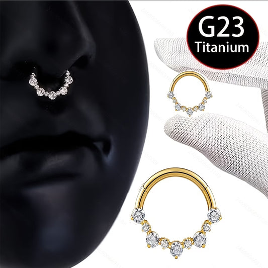 G23 Titanium 16G Hinged CZ Clicker Ring
