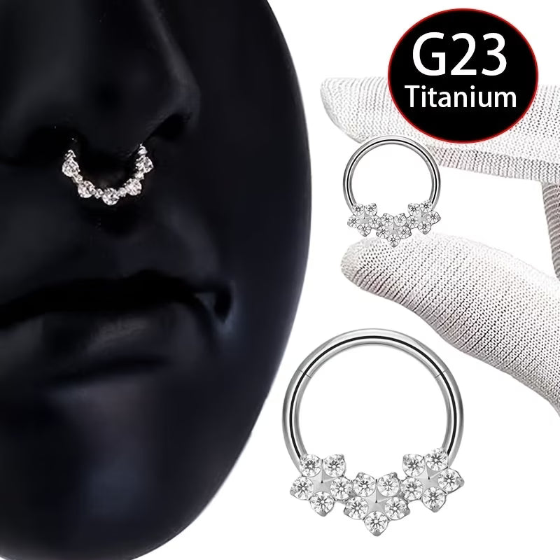 G23 Titanium 16G Hinged CZ Clicker Ring