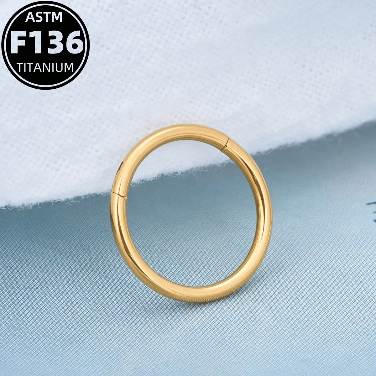 G23 Titanium 16G Essential 18K Gold PVD Septum Seamless Hoop Ring