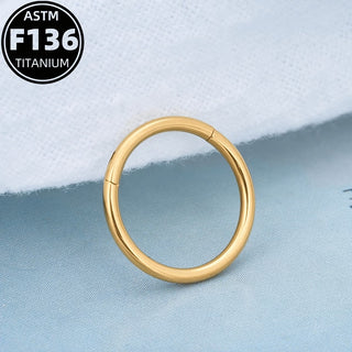 G23 Titanium 16G Essential 18K Gold PVD Septum Seamless Hoop Ring
