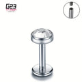 G23 Titanium 16G Internally Threaded Bezel CZ Gold PVD Flat Back Stud