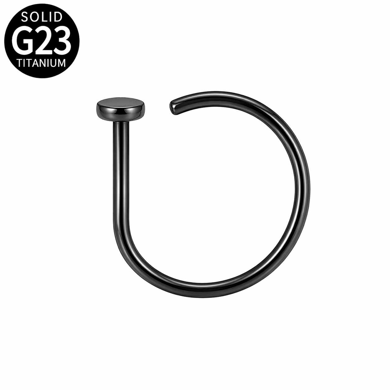 G23 Titanium 20G D Shape Open Nose Hoop Ring