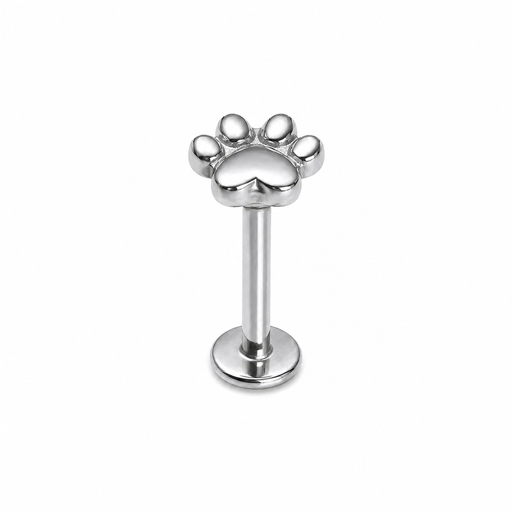 G23 Women's Titanium Alloy Cute Paw Lip & Ear Studs