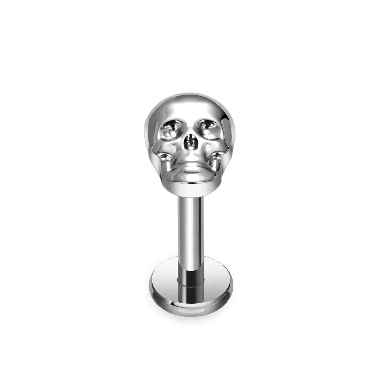 G23 Titanium 16G Internally Threaded Skull Gold PVD Flat Back Stud
