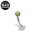 G23 Titanium Belly Button Ring Glass Gemstone Navel Piercing