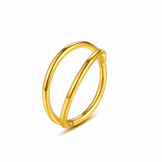 Twin Clicker Hoop Ring