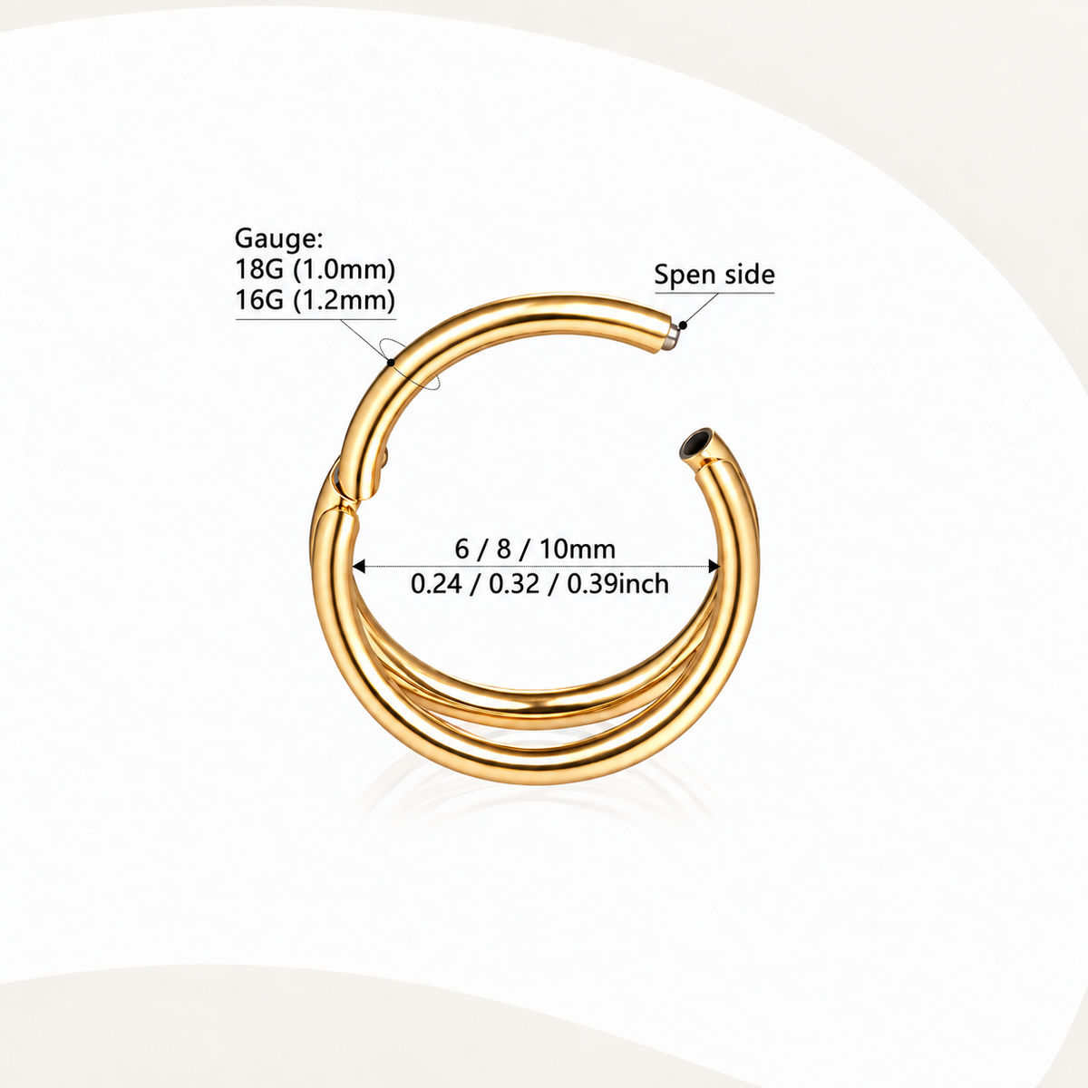Twin Clicker Hoop Ring
