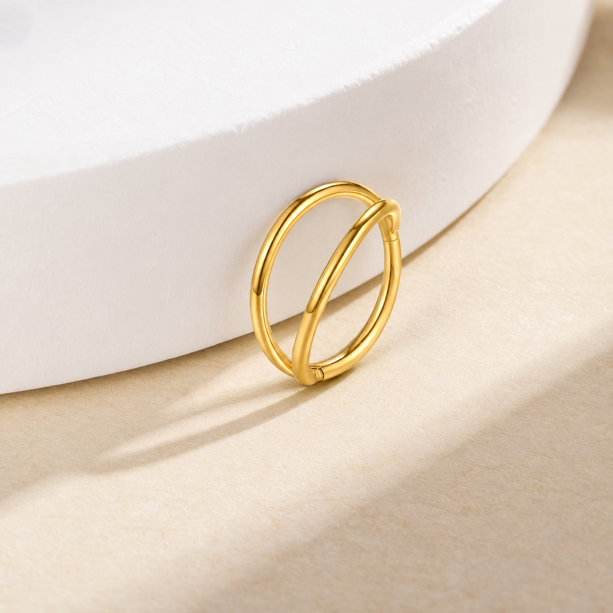 Twin Clicker Hoop Ring